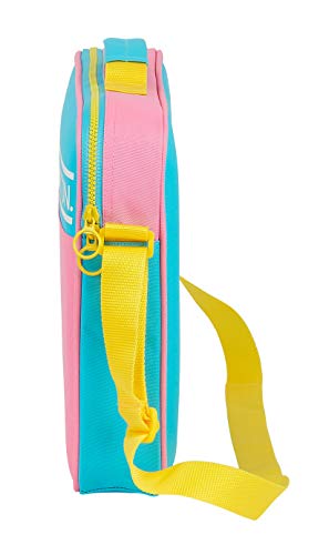 Safta 612153385 Maletín cartera extraescolares UCB Benetton, Rosa/Turquesa/Amarillo