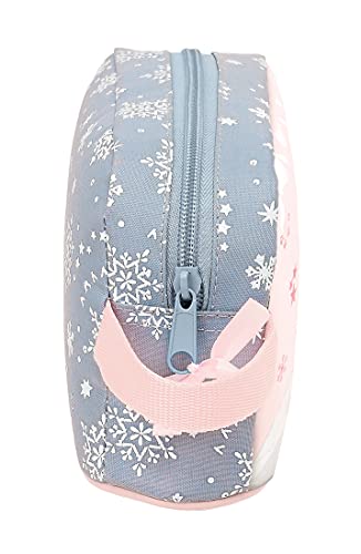 Safta Porta Desayunos Termo Térmica de Frozen II Magical Seasons, 215x65x120 mm, Gris Azulado/Rosa Claro