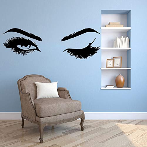 Salón de belleza ojos pegatina de pared decoración pegatina para dormitorio sala de estar pestañas y cejas pegatina de pared murales A1 30x78cm