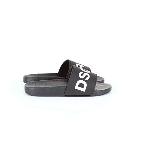 Sandalia Negra con Logo Blanco Dsquared2 Verano 2018