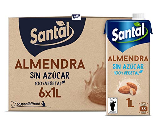 Santal Bebida Vegetal de Almendra, sin Azúcar, 6 x 1L