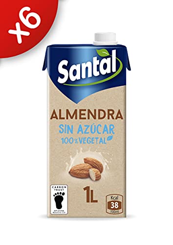 Santal Bebida Vegetal de Almendra, sin Azúcar, 6 x 1L