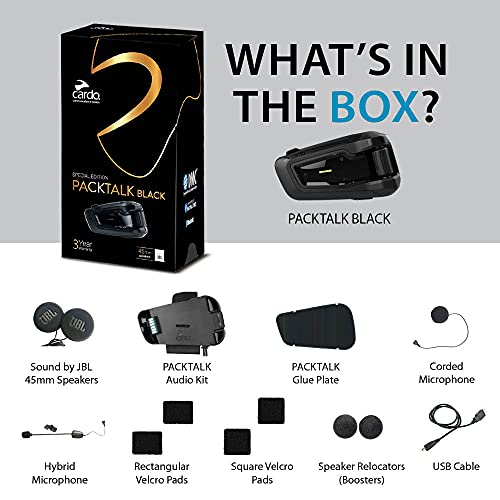 SCALARIDER, kit manos libres bluetooth, Packtalk bold black, Special Edition intercomunicador, negro, talla única