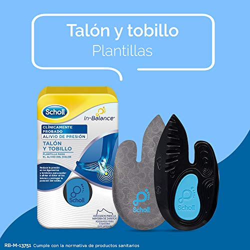 Scholl Plantilla In-Balance Para El Alivio Del Dolor De Talón Y Tobillo Adecuado para Fascitis Plantar- 1 Par (2uds) - Talla S (37-39,5)