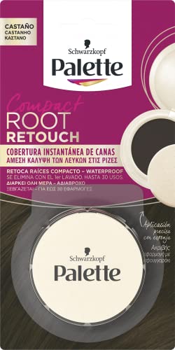 Schwarzkopf Palette Compact Root Retouch ; Retoca Raíces polvo compacto – Castaño – Cubre Canas 1 unidad