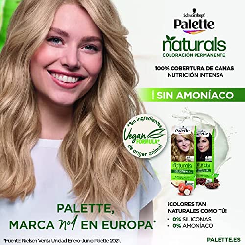 Schwarzkopf Palette Naturals - Tinte 7.65 Rubio Medio Dorado - Coloración Permanente Sin Amoníaco- Resultados de Color Natural (Pack de 5)