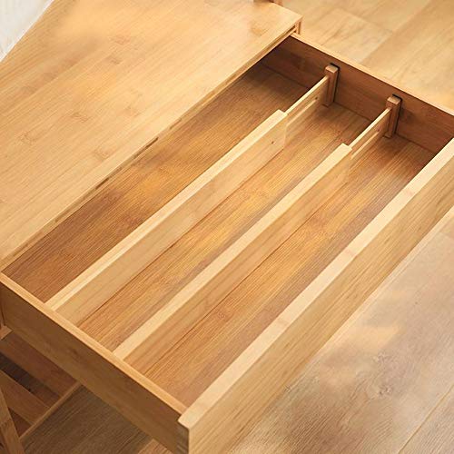 Separadores de cajones ajustables de bambú – Separadores de organización de cajones expandibles para cocina, aparador, dormitorio, baño y oficina, paquete de 6 (12.25-17.25 pulgadas)