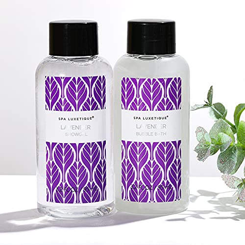 Set de Regalo para Mujer-Spa Luxetique Set de Spa a Lavanda, Caja de Regalo para Ella, Con Crema de Manos, Loción Corporal, Baño de Burbujas, Gel de Ducha, Regalo Original para Mujer