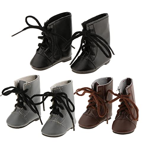 Sharplace 3 Pares de Fashion Zapatos con Cordones Botas para 14 Pulgadas Wellie Wisher Muñecas