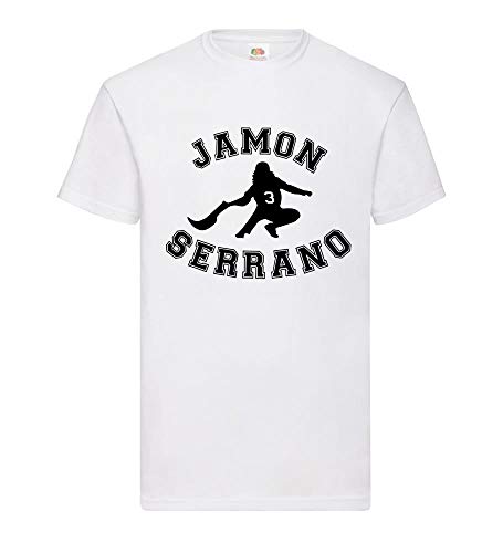 Shirt84.de - Camiseta de manga corta para hombre, diseño de Jamon Serrano Blanco S