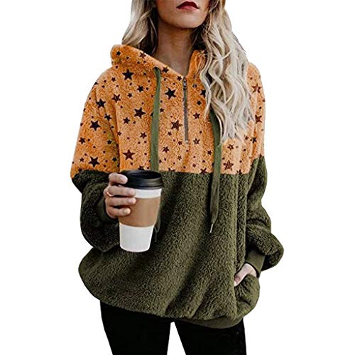 SHOBDW Liquidación Venta Mujer Sudadera con Capucha 2019 Suelta Tallas Grandes Jersey De Mujer Jersey Otoño Invierno Manga Larga Remata Abrigo Cálido (L, Q-Verde)