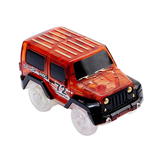 Shop-Story – Coche Magic para circuito mágico Tracks flexible luminoso fosforescente 4x4 color rojo