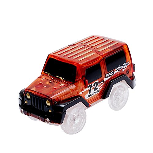 Shop-Story – Coche Magic para circuito mágico Tracks flexible luminoso fosforescente 4x4 color rojo