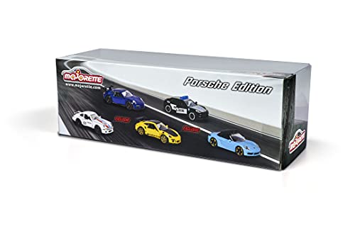 SIMBA TOYS Majorette - Porsche Set de 5 coches de metal, ruedas giro libre, licencia oficial Porsche (Majorette 212053171)