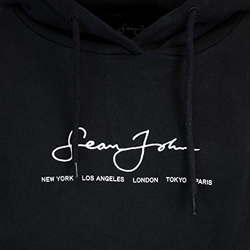 SJ Sudadera con capucha Sean John Classic Logo Essential Negro L