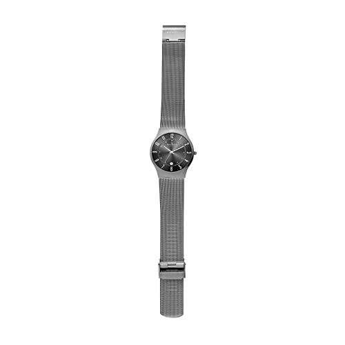 Skagen Sundby para hombre, reloj de acero inoxidable con fecha de tres manecillas