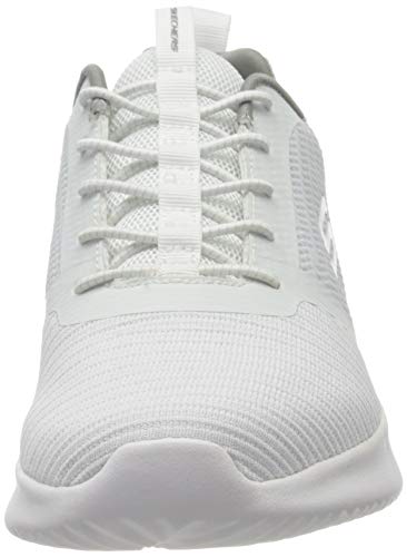 Skechers Bounder, Zapatillas Hombre, Multicolor (Wht Black Mesh/PU/Black Trim), 40 EU