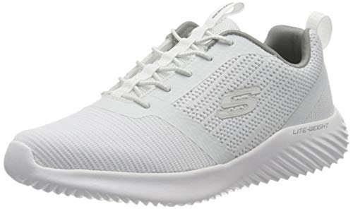 Skechers Bounder, Zapatillas Hombre, Multicolor (Wht Black Mesh/PU/Black Trim), 40 EU