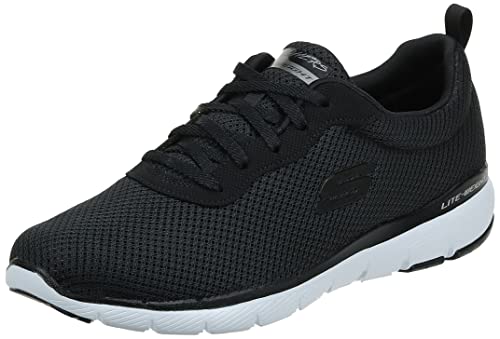 Skechers Flex Appeal 3.0 First Insight, Zapatillas Mujer, Black/White, 38 EU