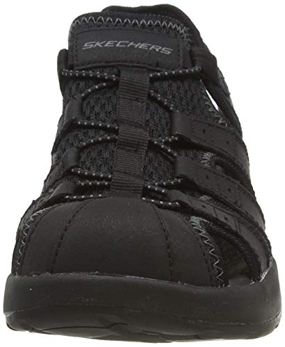 Skechers Melbo-Journeyman 2, Sandalias de Gladiador Hombre, Negro (BBK Black Leather/Mesh/Trim), 45 EU