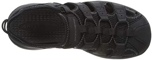 Skechers Melbo-Journeyman 2, Sandalias de Gladiador Hombre, Negro (BBK Black Leather/Mesh/Trim), 45 EU