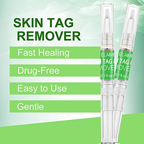 Skin Tag Remover, Pluma Líquida para Eliminar Verrugas, Skin Tag Remover Patch, Mole Removal, Remover Verrugas Eliminar, para la Cara, el Cuerpo (2 Bolígrafos, 36 Piezas)