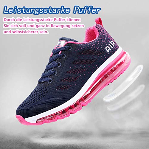 Smarten Zapatillas de Running Hombre Mujer Air Correr Deportes Calzado Verano Comodos Zapatillas Sport Blue Red 37 EU