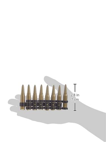 Smiffys-25996 Militaire Cinturón, dorado, 96 balas, 150 cm largo, color oro, No es applicable (25996) , color/modelo surtido