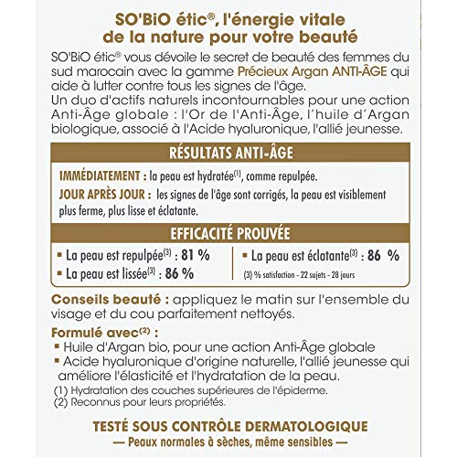 SO'BiO étic Précieux Argan Crème de Jour Anti-Age