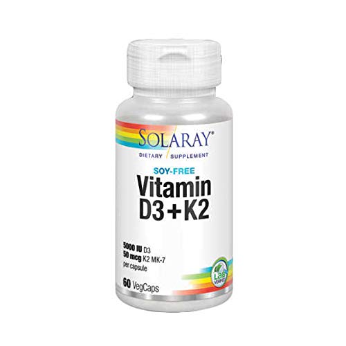 Solaray Vitamina D3 + K-2 (MK7) - 60 vcaps.