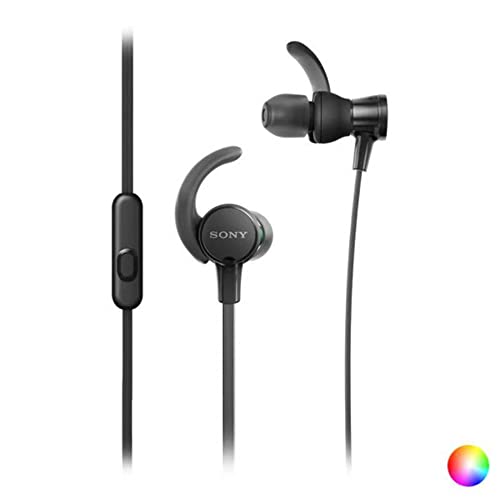 Sony MDR-XB510ASB Auriculares Intraurales Extra Bass (Diseño Lavable Resistente al Agua IPX5/7, Micrófono con Mando Integrado Compatible con Smartphones), Color Negro, Talla Única