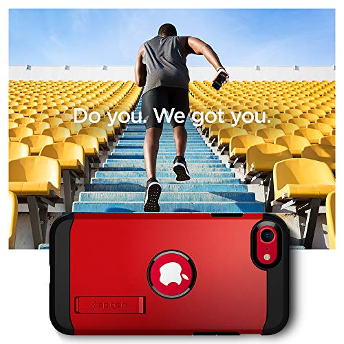 Spigen Funda Tough Armor Compatible con iPhone SE 2020 - Rojo