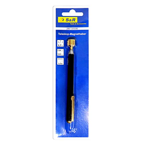 S&R Herremienta telescópica Pick up tool extensible. Longitud de 134 mm hasta 640 mm. Fuerza Imán recogidor 2,7 kg