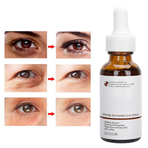 Suero reparador de cafeína para los ojos, bolsa hidratante antiarrugas para los ojos que reduce la fatiga ocular oscura, líquido hidratante que se desvanece, fácil de absorber, 30ml