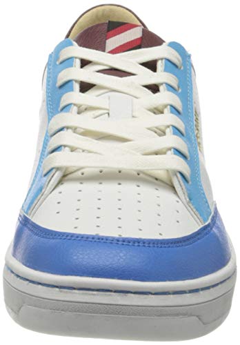 Superdry Basket Lux Low Trainer-Zapatillas de Deporte, Hombre, White Aqua Blue, 43 EU