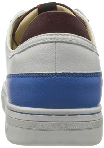 Superdry Basket Lux Low Trainer-Zapatillas de Deporte, Hombre, White Aqua Blue, 43 EU