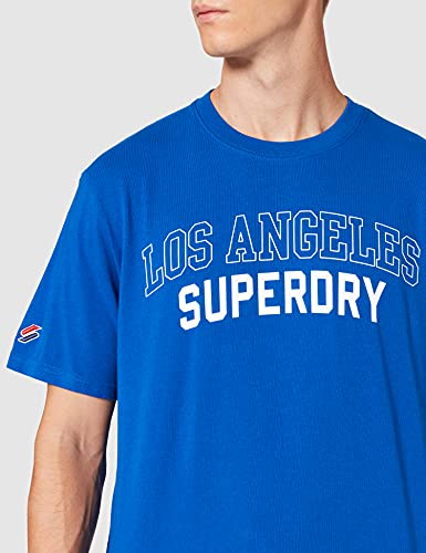 Superdry City College Graphic tee Camiseta, Mazarine Blue, L para Hombre