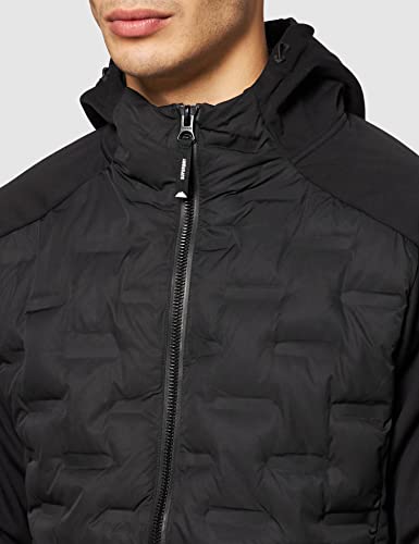 Superdry Mountain Hybrid Zip Hood Sudadera con Capucha, Negro, M para Hombre