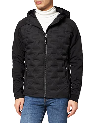 Superdry Mountain Hybrid Zip Hood Sudadera con Capucha, Negro, M para Hombre