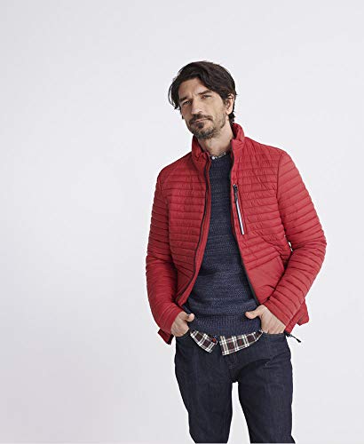 Superdry Packaway Non_Hooded Fuji Chaqueta, Rojo (Dark Red 32i), M para Hombre