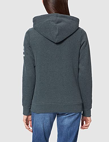 Superdry T&F Hood Sudadera con Capucha, Pine Marl, L para Mujer