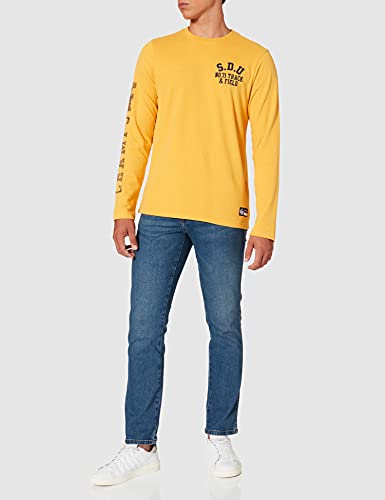 Superdry T&F Ls Top, Camiseta Hombre, Amarillo (Tumeric Marl), L