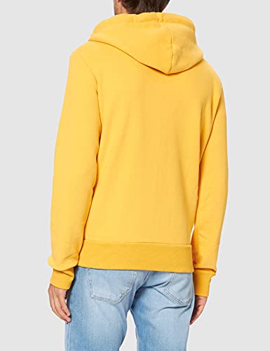 Superdry T&F ZIPHOOD, Sudadera Con Capucha Hombre, Amarillo (Tumeric Marl), L