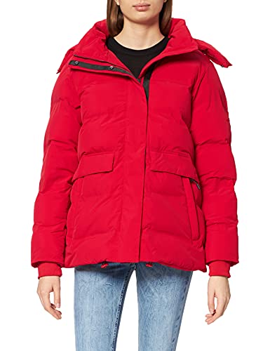 Superdry Train Boxy Puffer Chaqueta, Tango Red, XS para Mujer