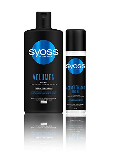 Syoss - Acondicionador En Spray Volumen, 200 ml, Para cabello fino o sin volumen, pack de 2