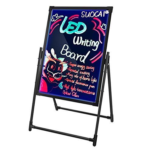 Tablero De Escritura De Mensajes Led Muestra de la tarjeta LED de pie Iluminado Base con el neón de noticias Foro Graffiti cartón utilizado en la tienda Cafetería Bar Promociones De Bodas De Cocina