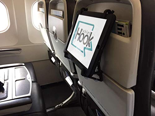 TabletHookz, Montaje de Gancho para teléfono y Tableta le Permite Ver el iPad en el avión, el Tren, Ver su iPad en el Coche con Manos Libres. Ideal para Viajar con el iPad, Tableta, niños.