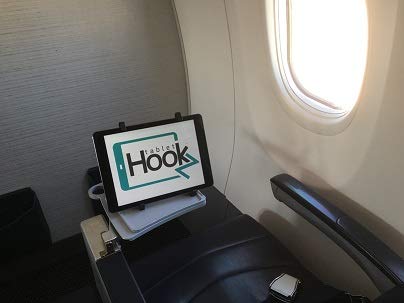 TabletHookz, Montaje de Gancho para teléfono y Tableta le Permite Ver el iPad en el avión, el Tren, Ver su iPad en el Coche con Manos Libres. Ideal para Viajar con el iPad, Tableta, niños.