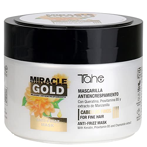 Tahe Miracle Gold Mascarilla Antiencrespamiento para Cabellos Finos, 300 ml