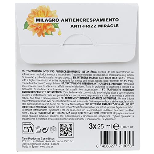 Tahe Miracle Gold Tratamiento Intensivo Antiencrespamiento Instantáneo, 3 x 25 ml